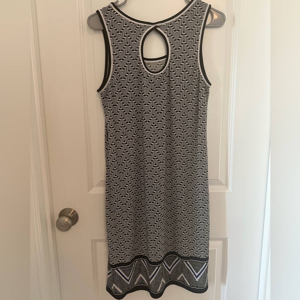 Black and White Geometric Max Studio Tank Dress - Picture 2 of 5